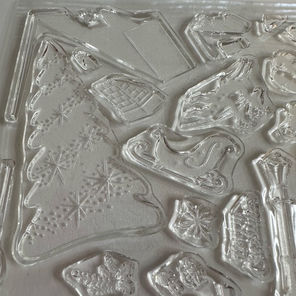 Unbranded Acrylic Stamp Set Christmas Reindeer Sleigh Winter Snow Snowman - Picture 2 of 6